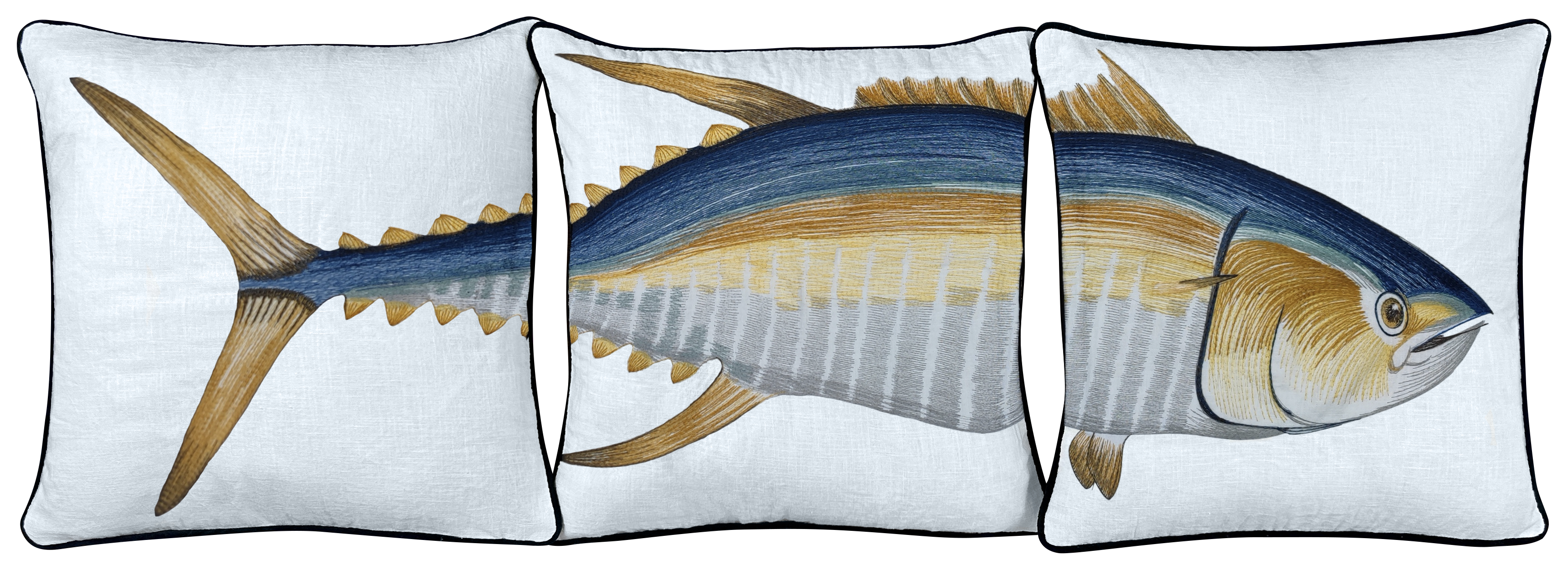 Tuna 3 Piece Embroidered Pillow Cover Set – Tide Hill