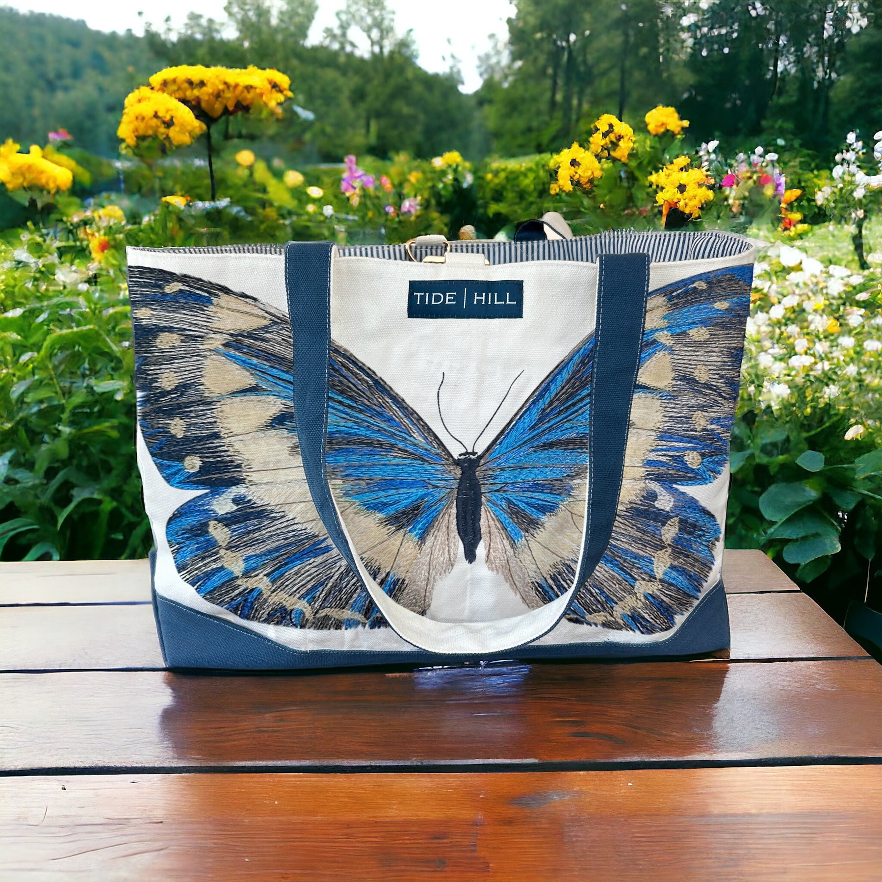 Mini Hillside Tote.- deals Cotton and Steel Butterfly Canvas