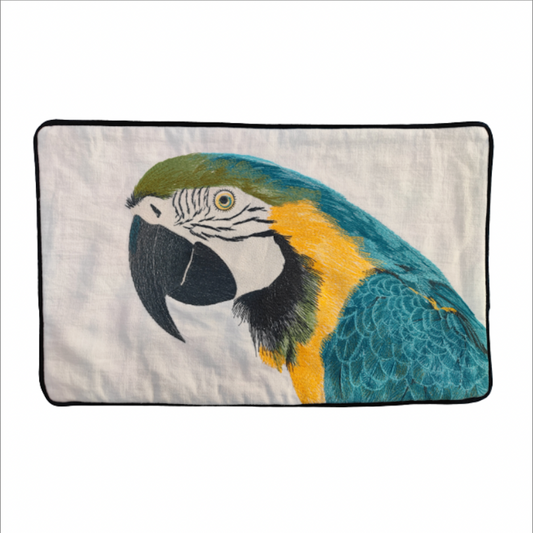 Margaritaville Blue Parrot 2 Embroidered Pillow Cover