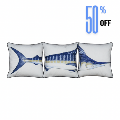 Marlin Embroidered Pillow Cover Set