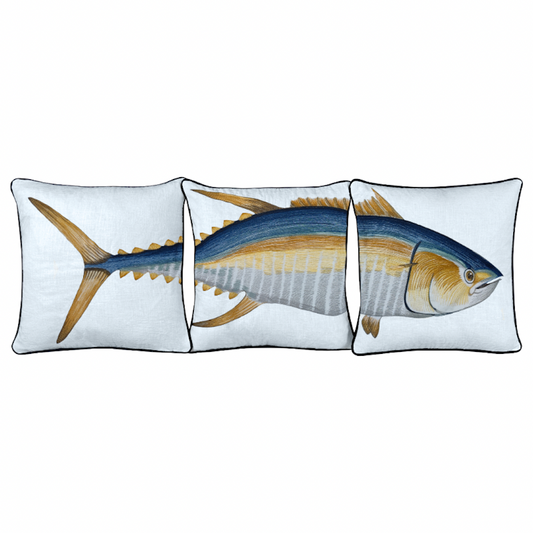 Tuna 3 Piece Embroidered Pillow Cover Set