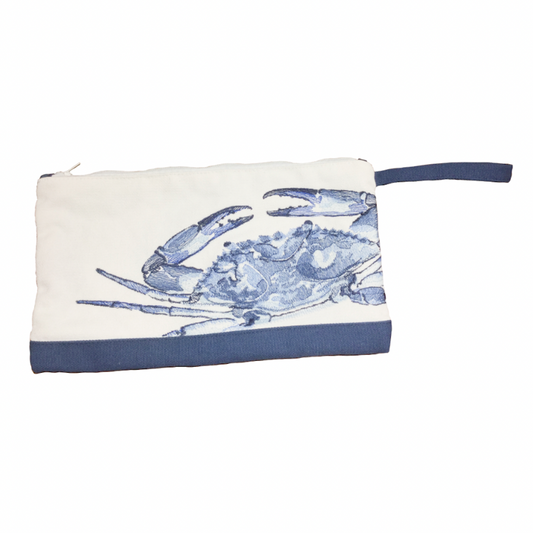 Blue Crab Wristlet Bag